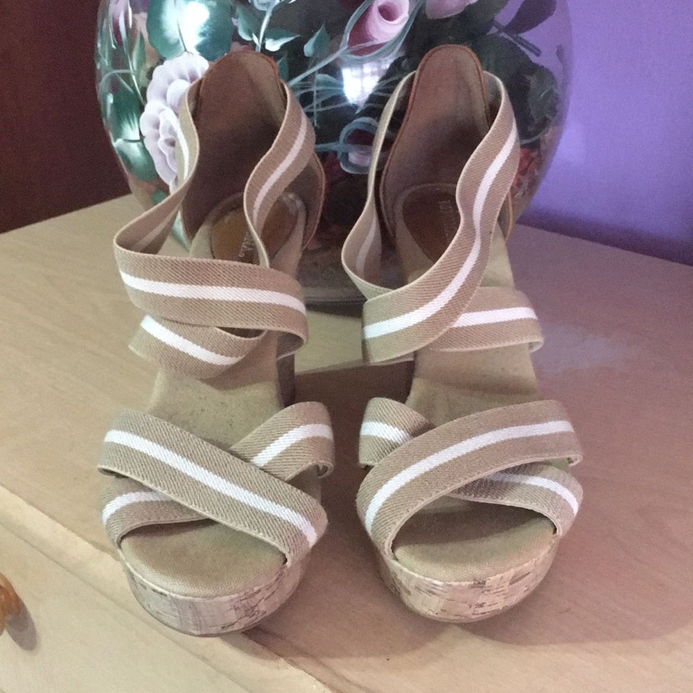Beige Wedge Sandals